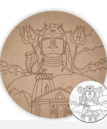 MDF Pre Marked Round Lord Shiva