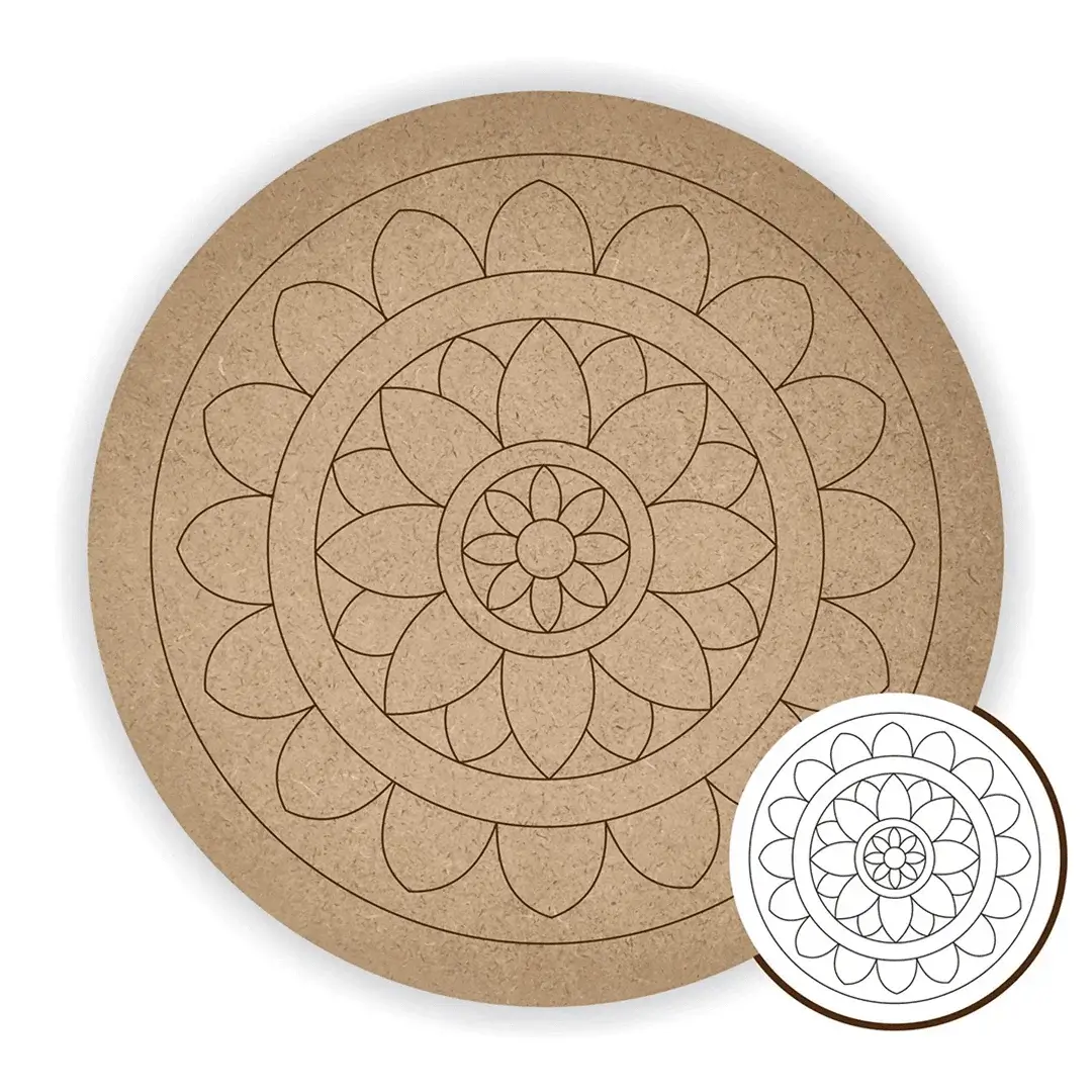 MDF Pre Marked Round Mandala MDF Pre Marked Round Mandala