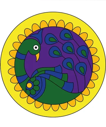 MDF Pre Marked Round Peacock