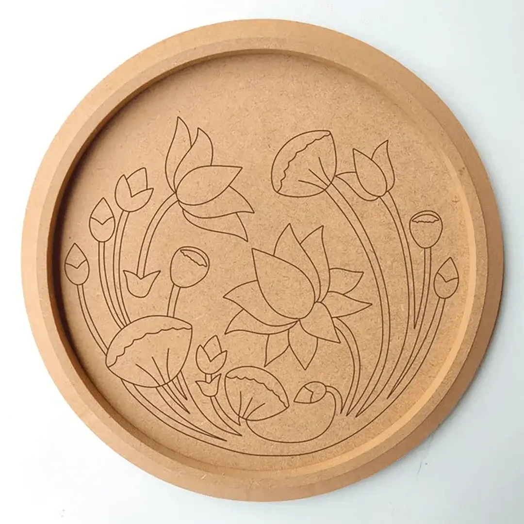 MDF Pre Marked Round Lotus