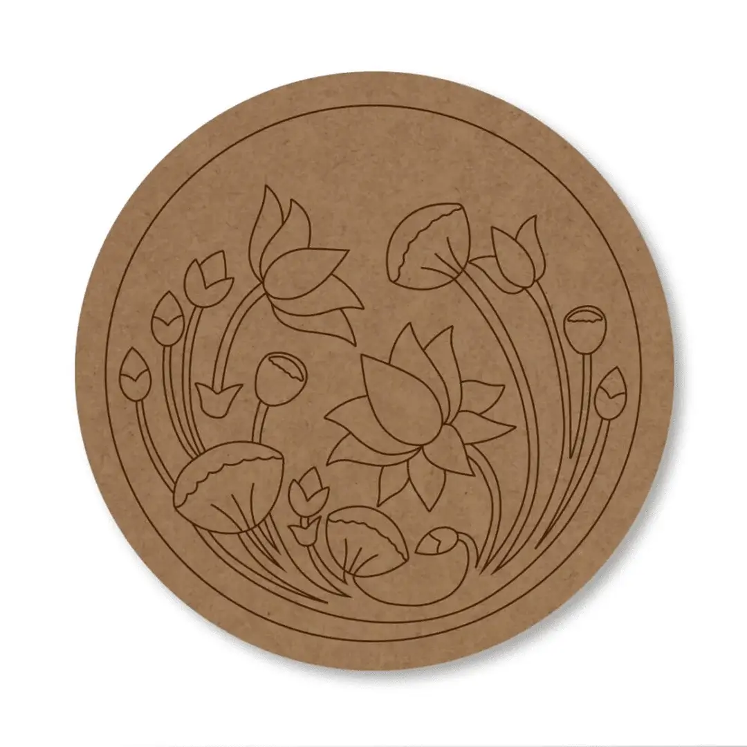 MDF Pre Marked Round Lotus