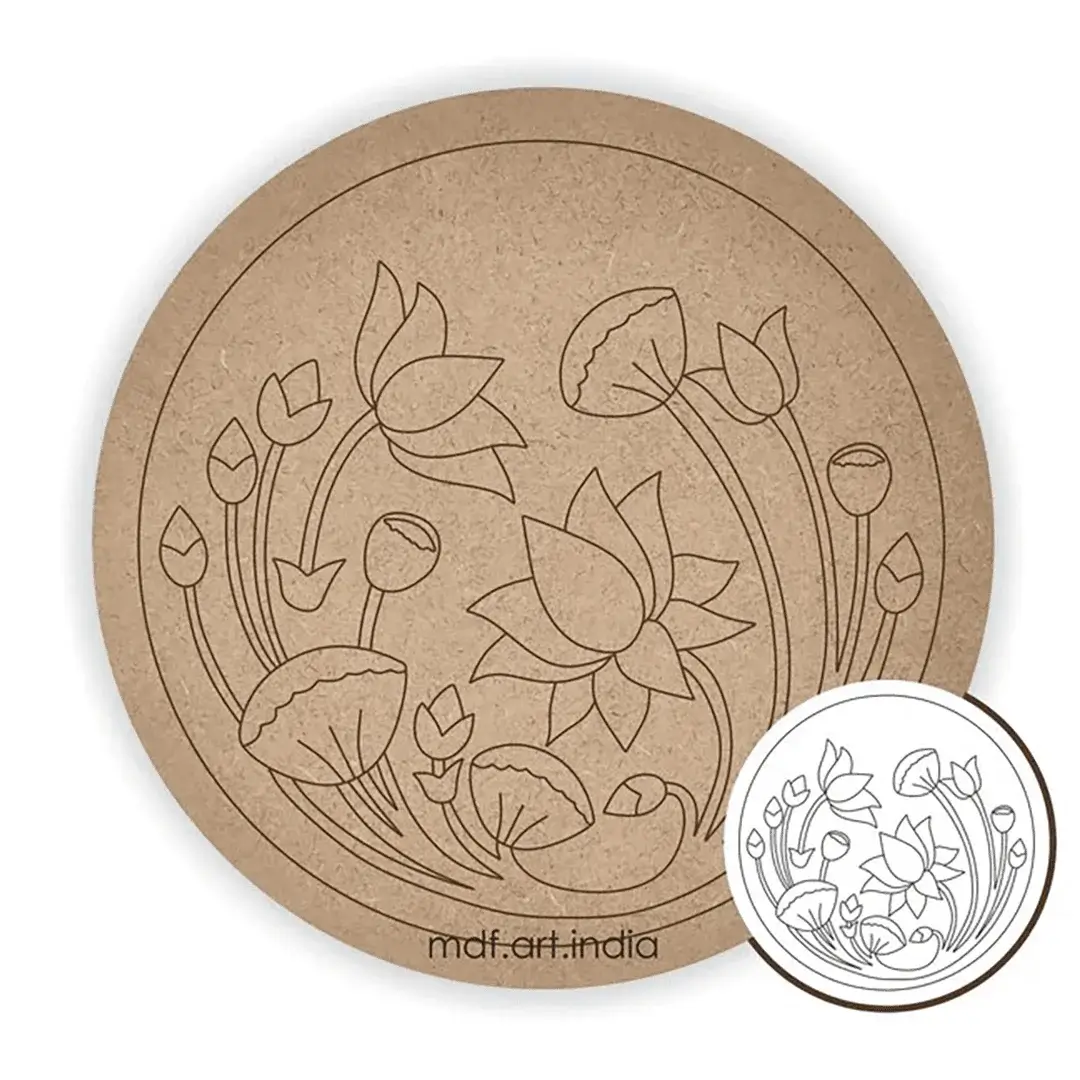 MDF Pre Marked Round Lotus