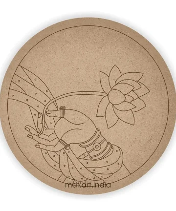 MDF Pre Marked Round Lotus with Krishna Hand