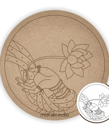 MDF Pre Marked Round Lotus with Krishna Hand