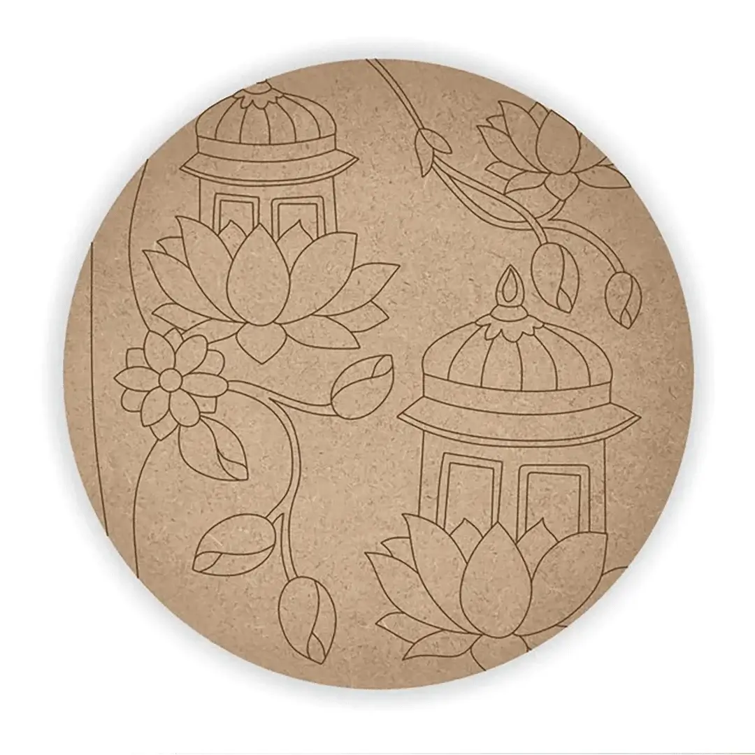 MDF Pre Marked Temple with Lotus Round