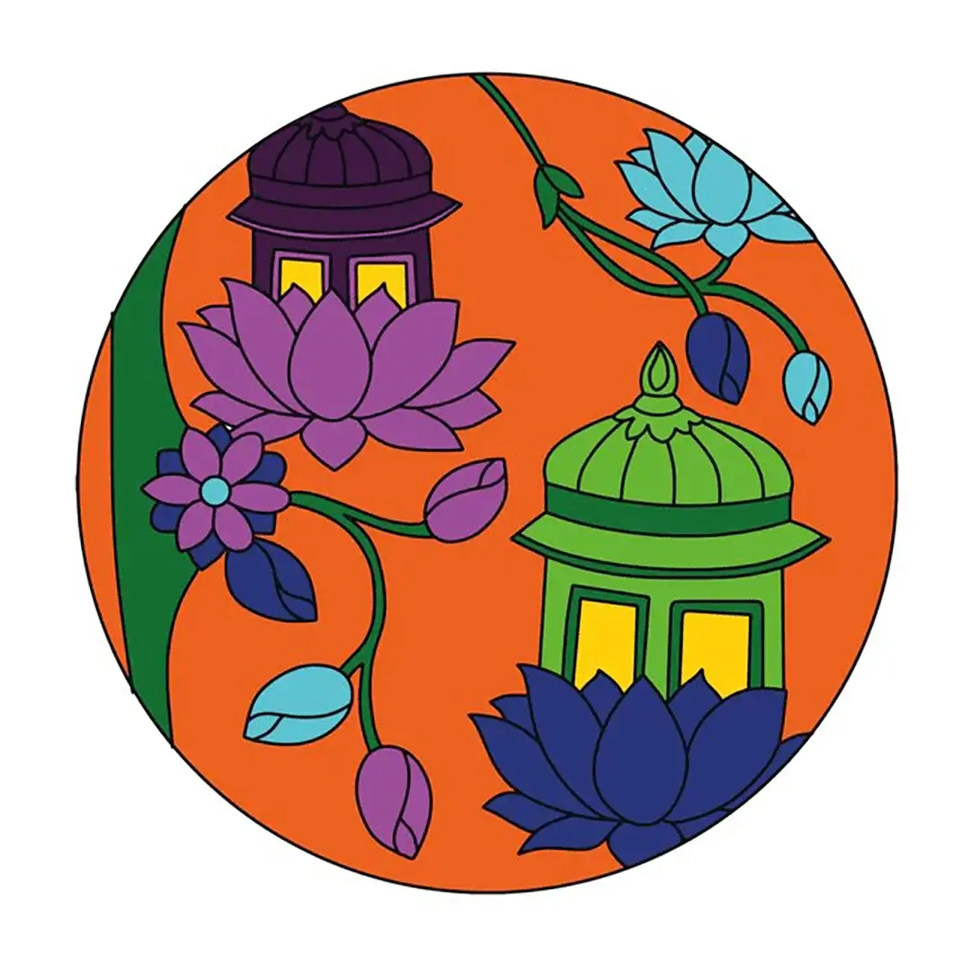 MDF Pre Marked Temple with Lotus Round