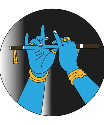 MDF Pre Marked Krishna Hand with Flute Round