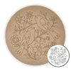 MDF Pre Marked Round Flower with Bird