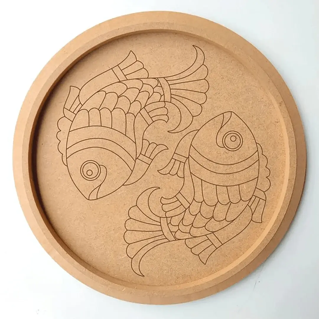 MDF Pre Marked Round Fishes