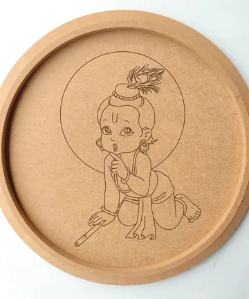 MDF Pre Marked Round Krishna
