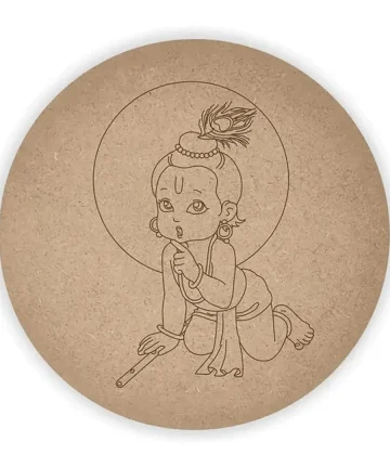 MDF Pre Marked Round Krishna