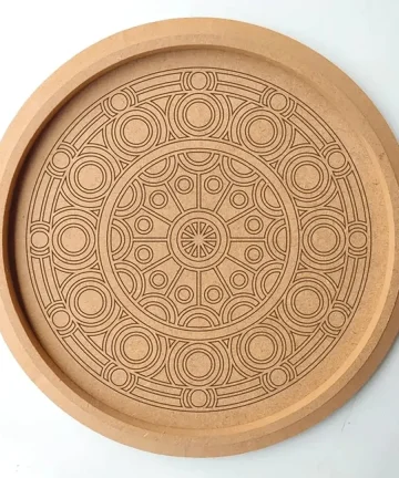 MDF Pre Marked Round Mandala Design