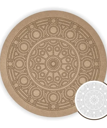 MDF Pre Marked Round Mandala Design