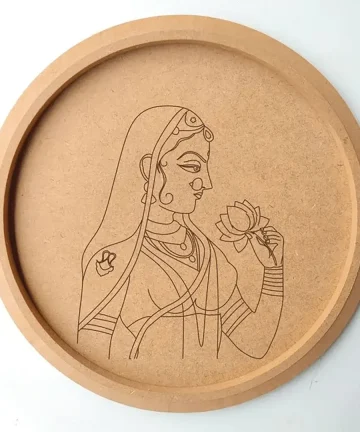 MDF Pre Marked Round Maharani with Lotus