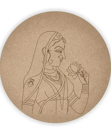 MDF Pre Marked Round Maharani with Lotus
