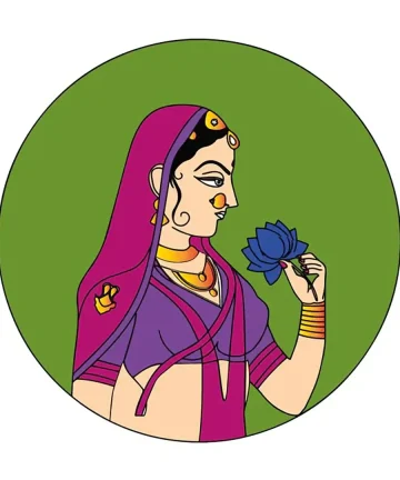 MDF Pre Marked Round Maharani with Lotus