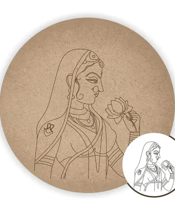 MDF Pre Marked Round Maharani with Lotus
