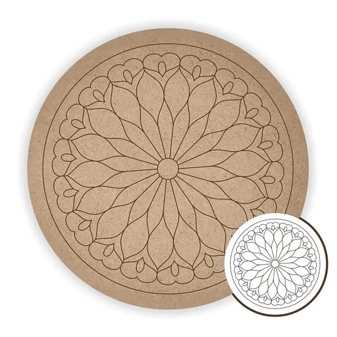 MDF Pre Marked Round Mandala Art