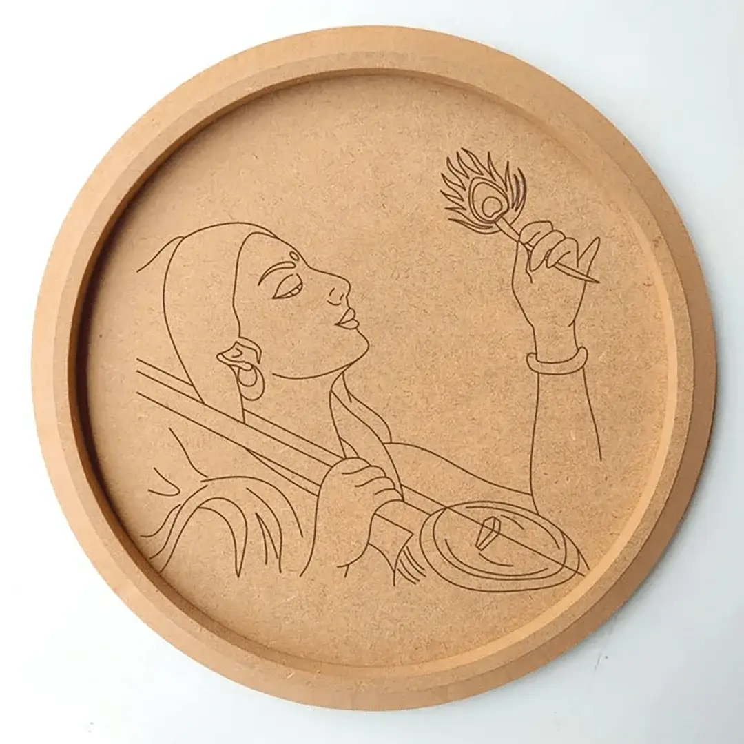 MDF Pre Marked Round Mirabai Design