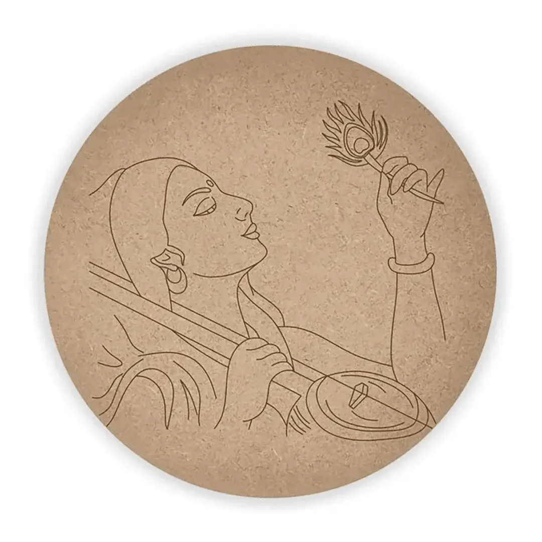 MDF Pre Marked Round Mirabai Design