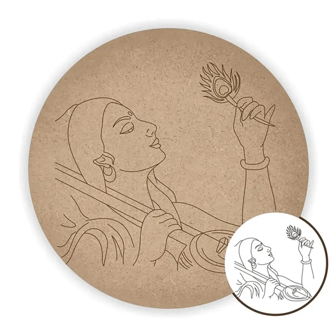 MDF Pre Marked Round Mirabai Design
