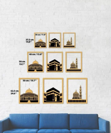 Masjid Al Aqsa, Masjid Al-Haram & Masjid An-Nabawi Islamic Wall Art
