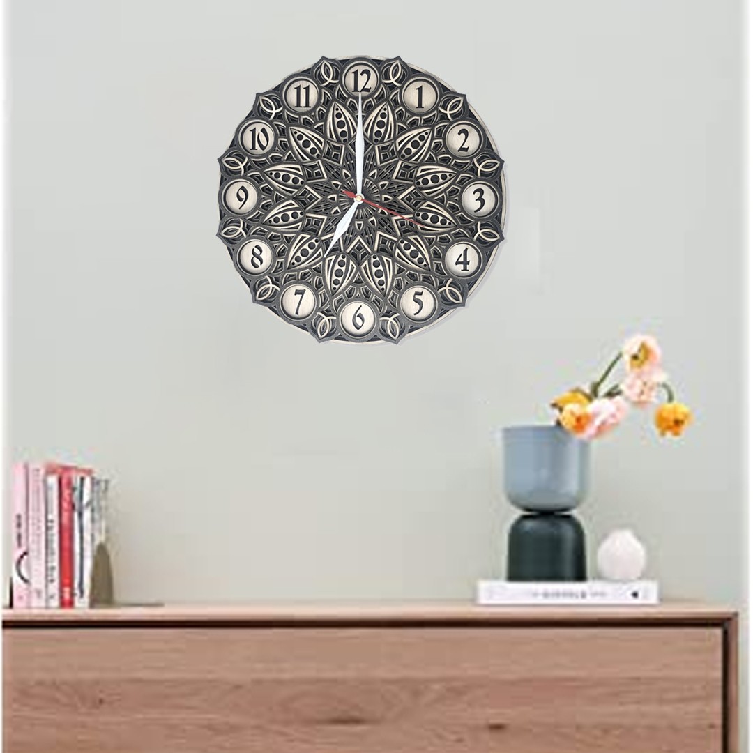 Royal Black Wooden Wall Clock